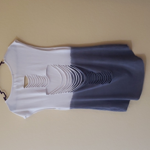 Havana vintage open back white and gray top M - Picture 5 of 5